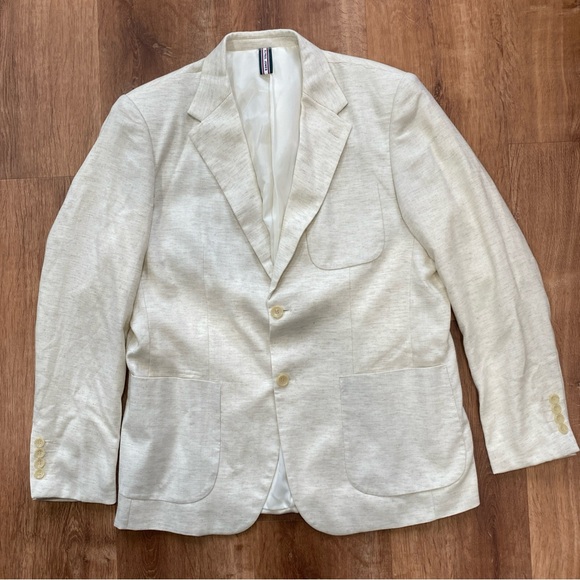 Paul Jones Other - PJ Paul Jones Mens Linen Blend Blazer Sport Coat Jacket Cream Size Large